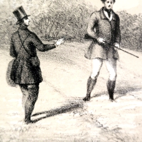 (2) 1880's Silver Guilt Equestrian Etchings Double Matting Etchings in Frames - Picture 12 of 15